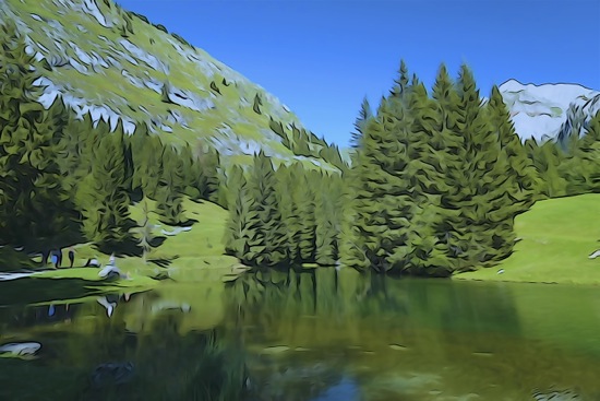 F8269104-Aquarelle du petit lac